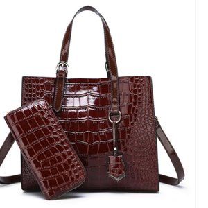 New Brown Alligator Print Hand Bag / Shoulder Bag